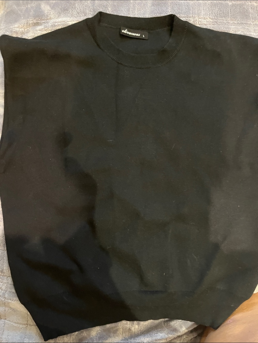 Olivaceous Black Crew Sweater Top